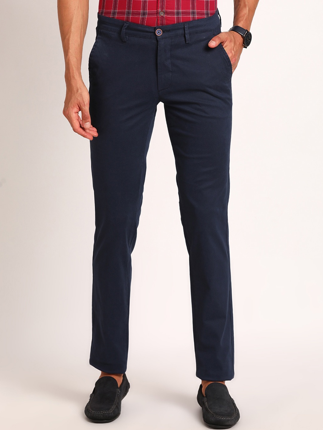

Turtle Men Relaxed Skinny Fit Trousers, Navy blue