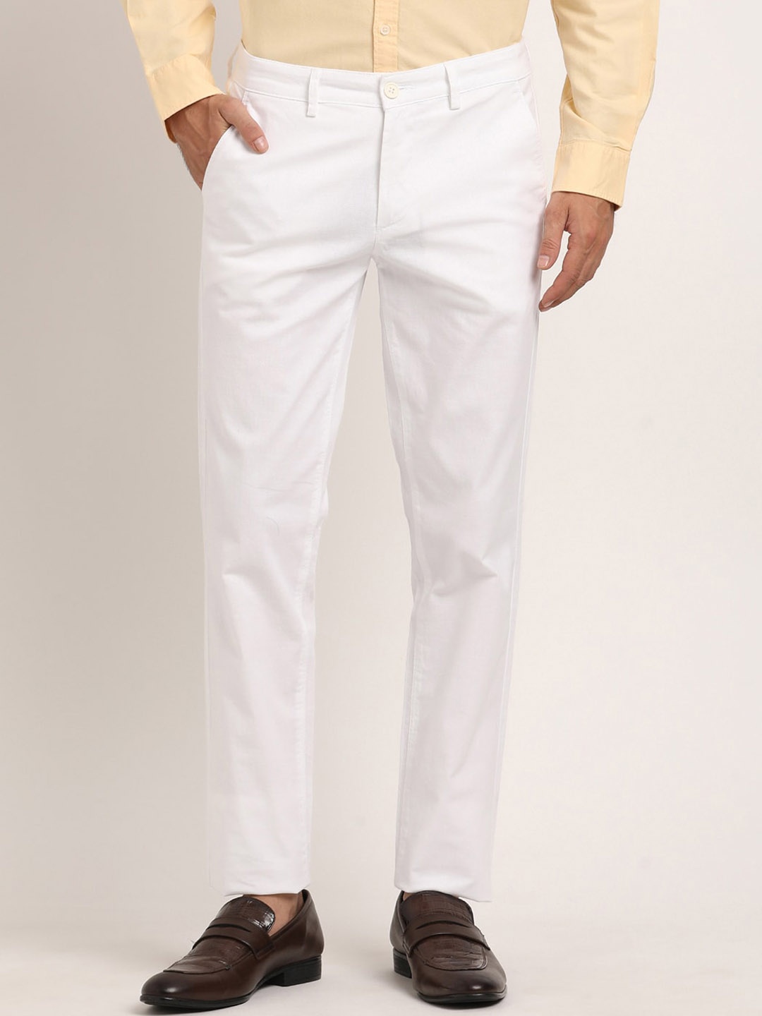 

Turtle Men Relaxed Skinny Fit Chinos Trouser, White