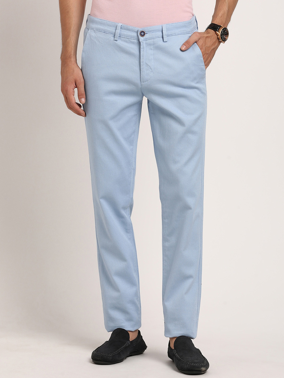 

Turtle Men Relaxed Skinny Fit Chinos Trouser, Blue
