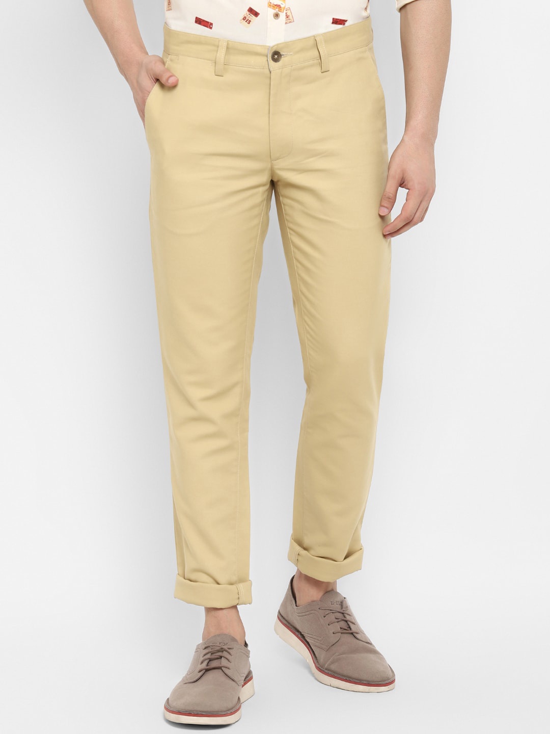 

Turtle Men Relaxed Skinny Fit 100% Cotton Casual Trouser, Beige