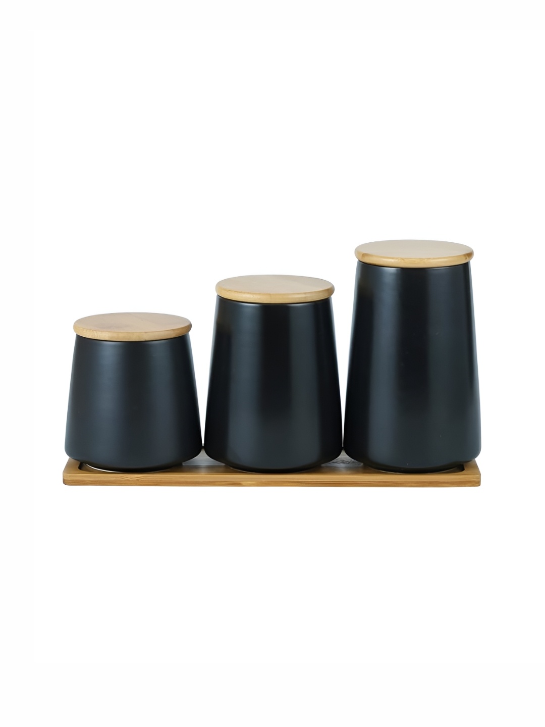 

UMAI Black & Brown 3 Pieces Ceramic Food Container Jar