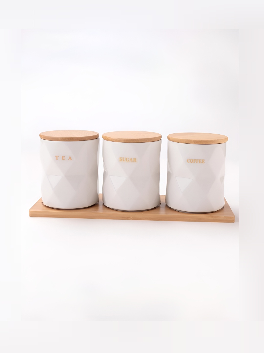 

UMAI White & Beige 3Pcs Ceramic Canisters