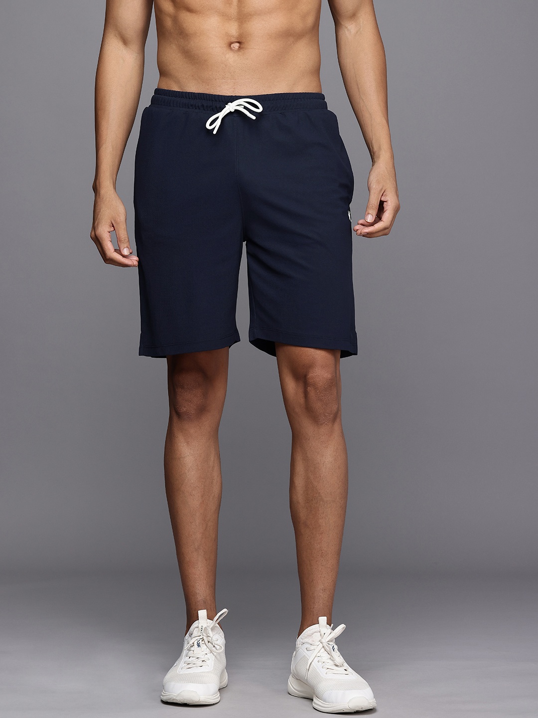 

HRX by Hrithik Roshan Men Solid Training Sports Shorts, Navy blue