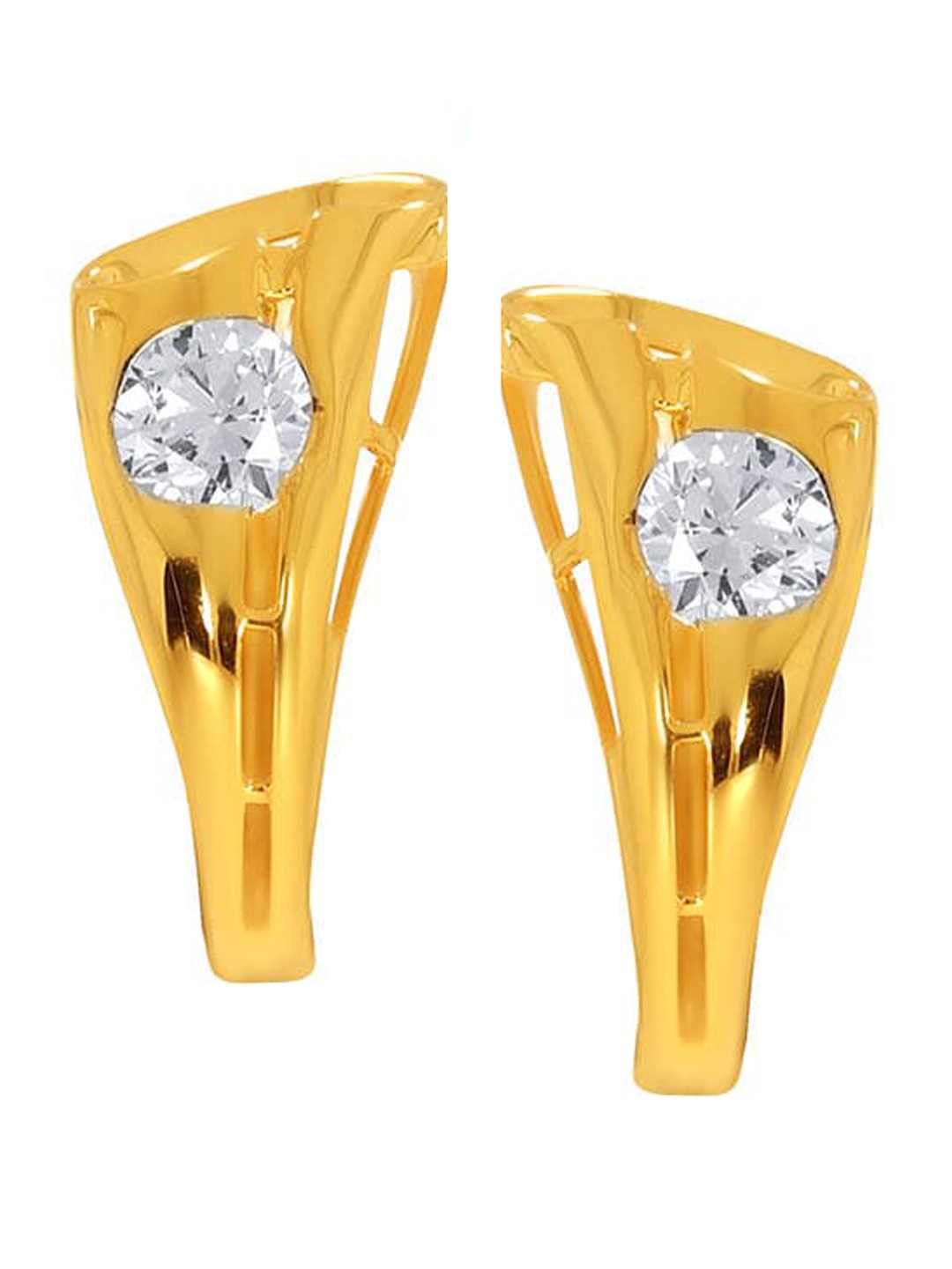

SENCO 18KT Gold Moissanite-Studded Hoop Earrings-2.1gm