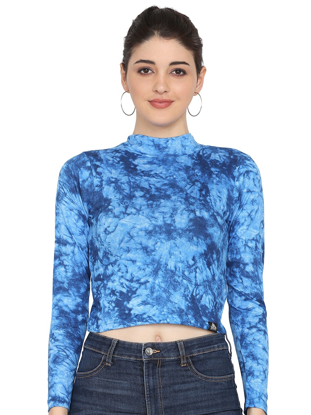

Aesthetic Bodies Tie and Dye Print Crop Top, Blue