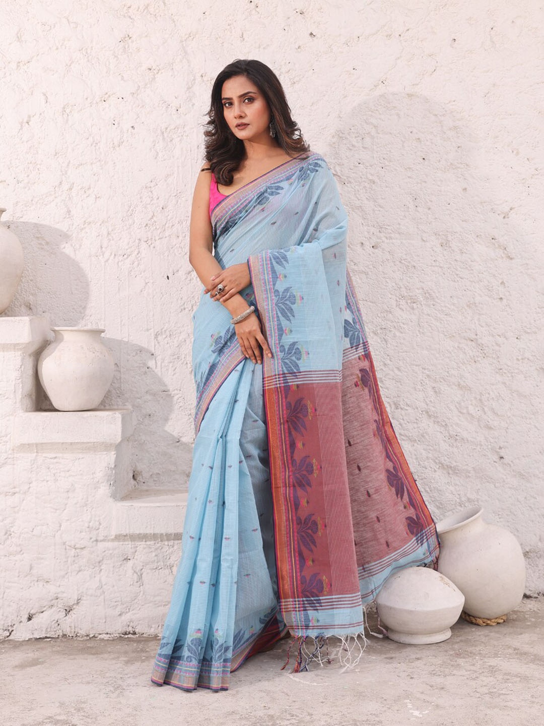 

Charukriti Woven Design Zari Saree, Blue