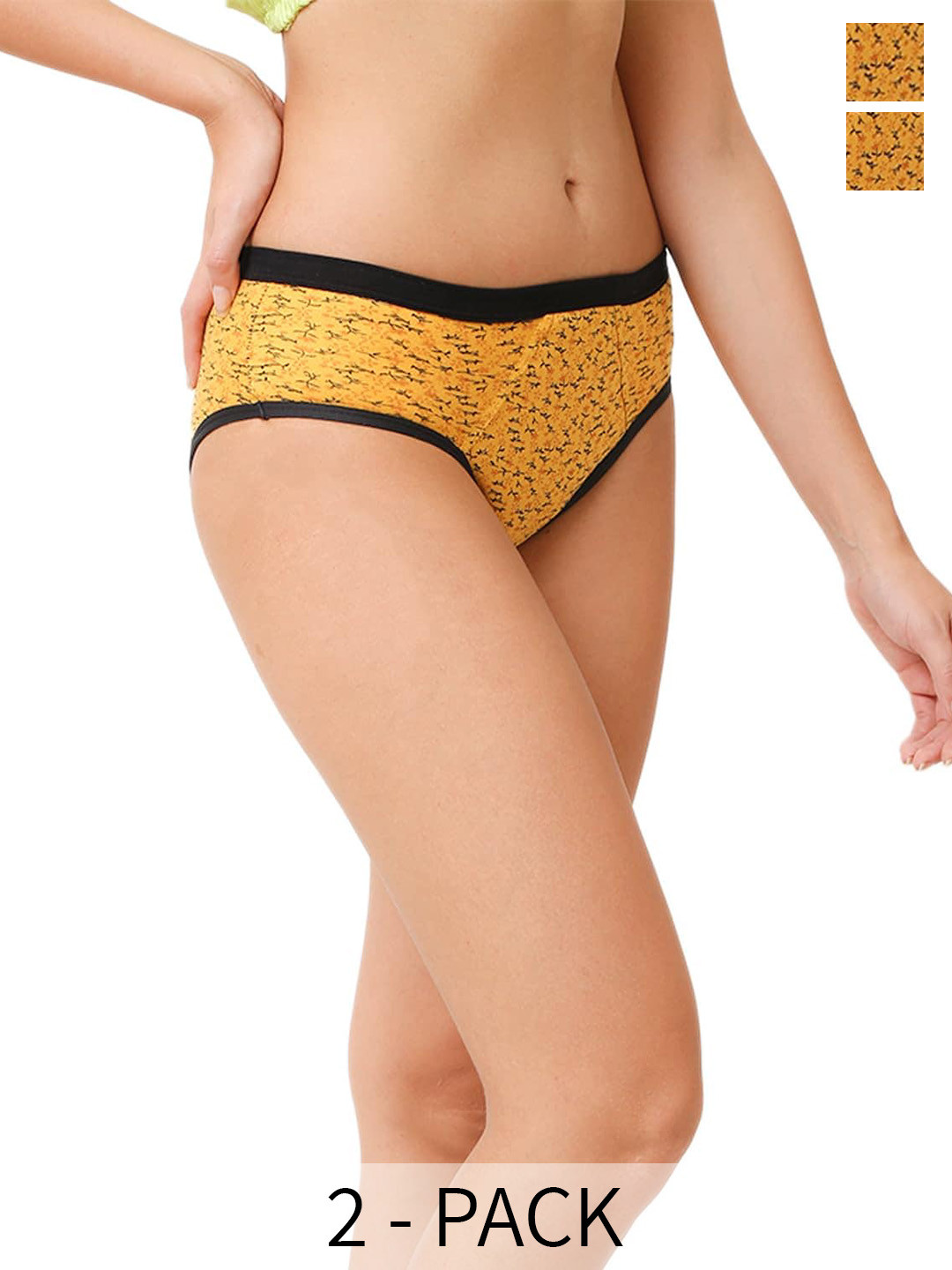 

CareDone Pack Of 2 Reusable Leak-Proof Period Briefs, Yellow