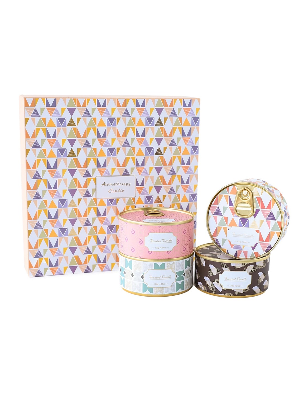 

UMAI 4 Pieces Textured Scented Jar Candles 120g Each, Pink