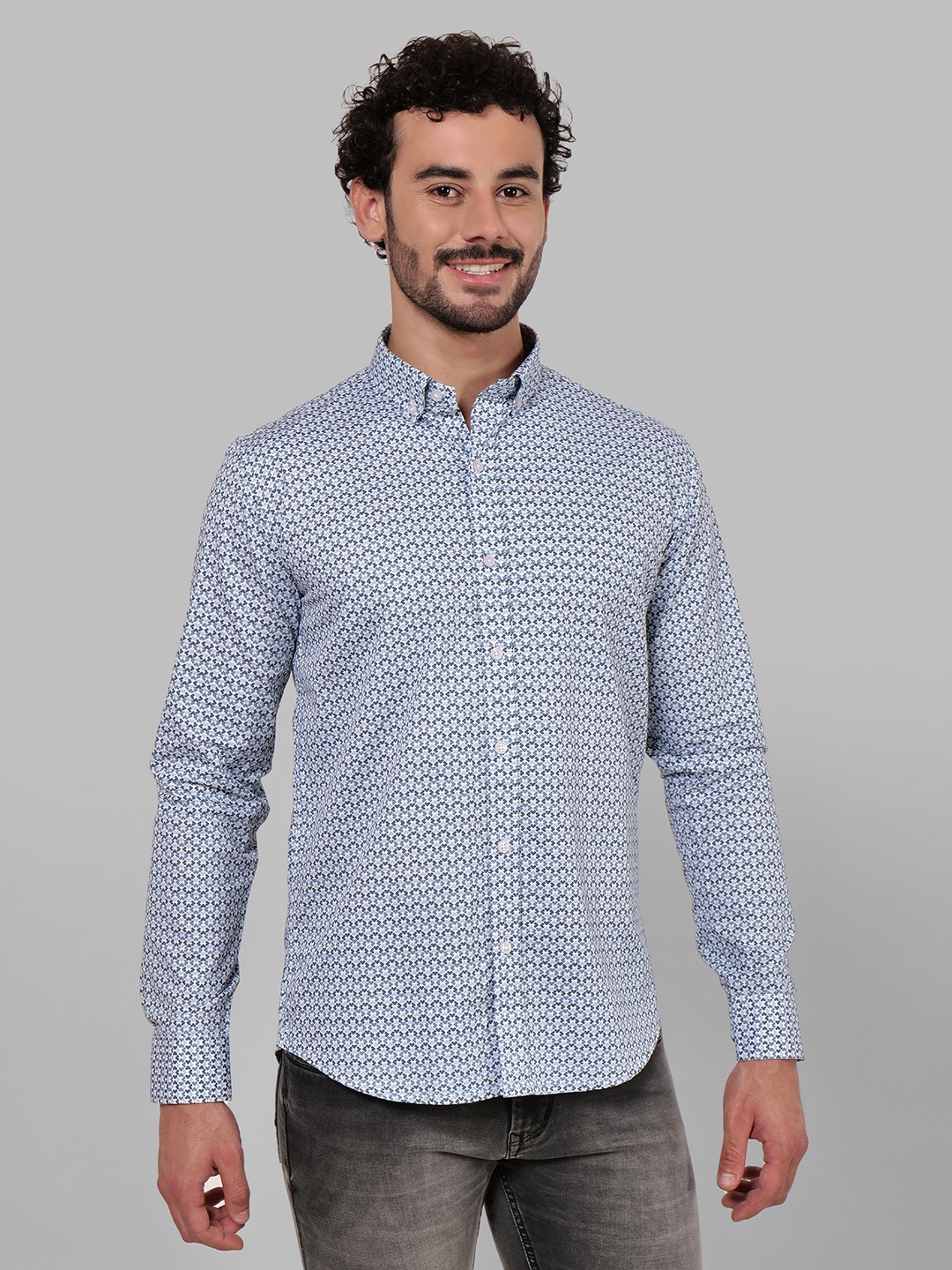 

4400BC Men Relaxed Opaque Printed Casual Shirt, Orange