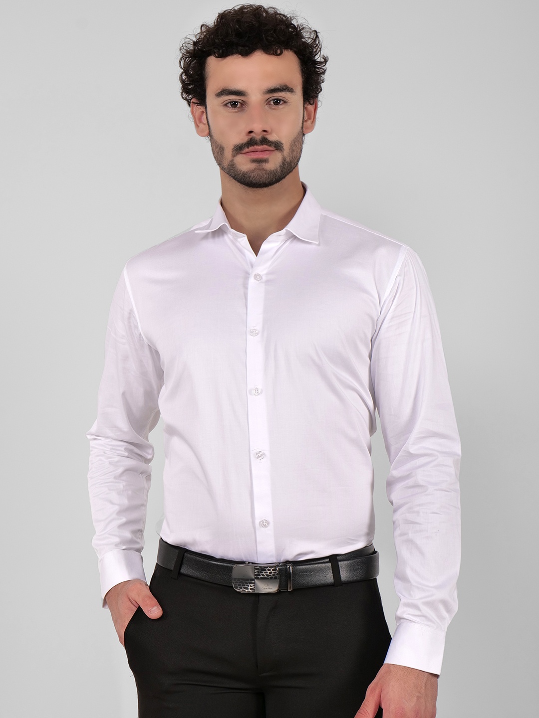 

4400BC Men Opaque Casual Shirt, White