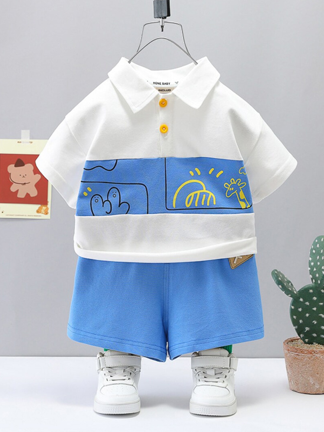 

INCLUD Boys Printed T-shirt with Shorts, Blue