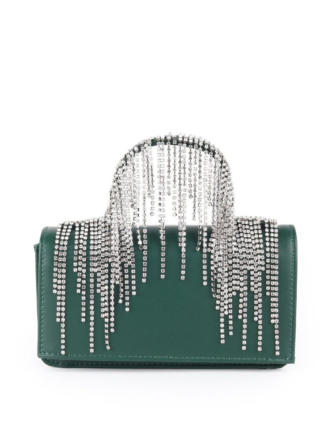 

ODETTE Embellished Faux Stone Purse, Green