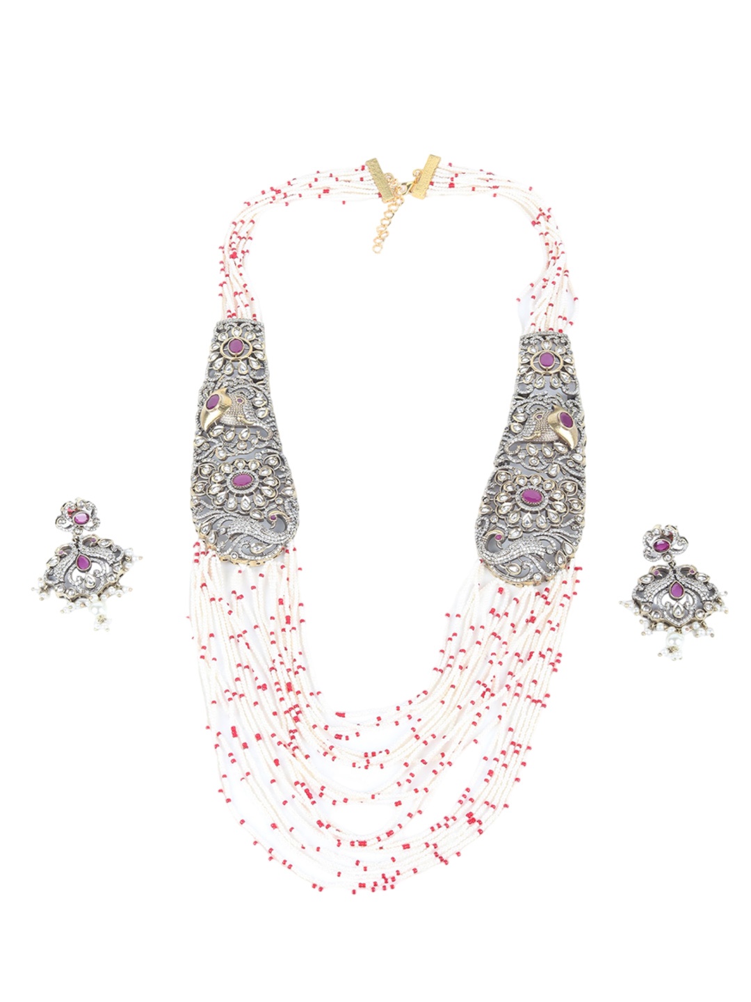 

ODETTE Gold Plated & Kundan Studded Jewellery Set