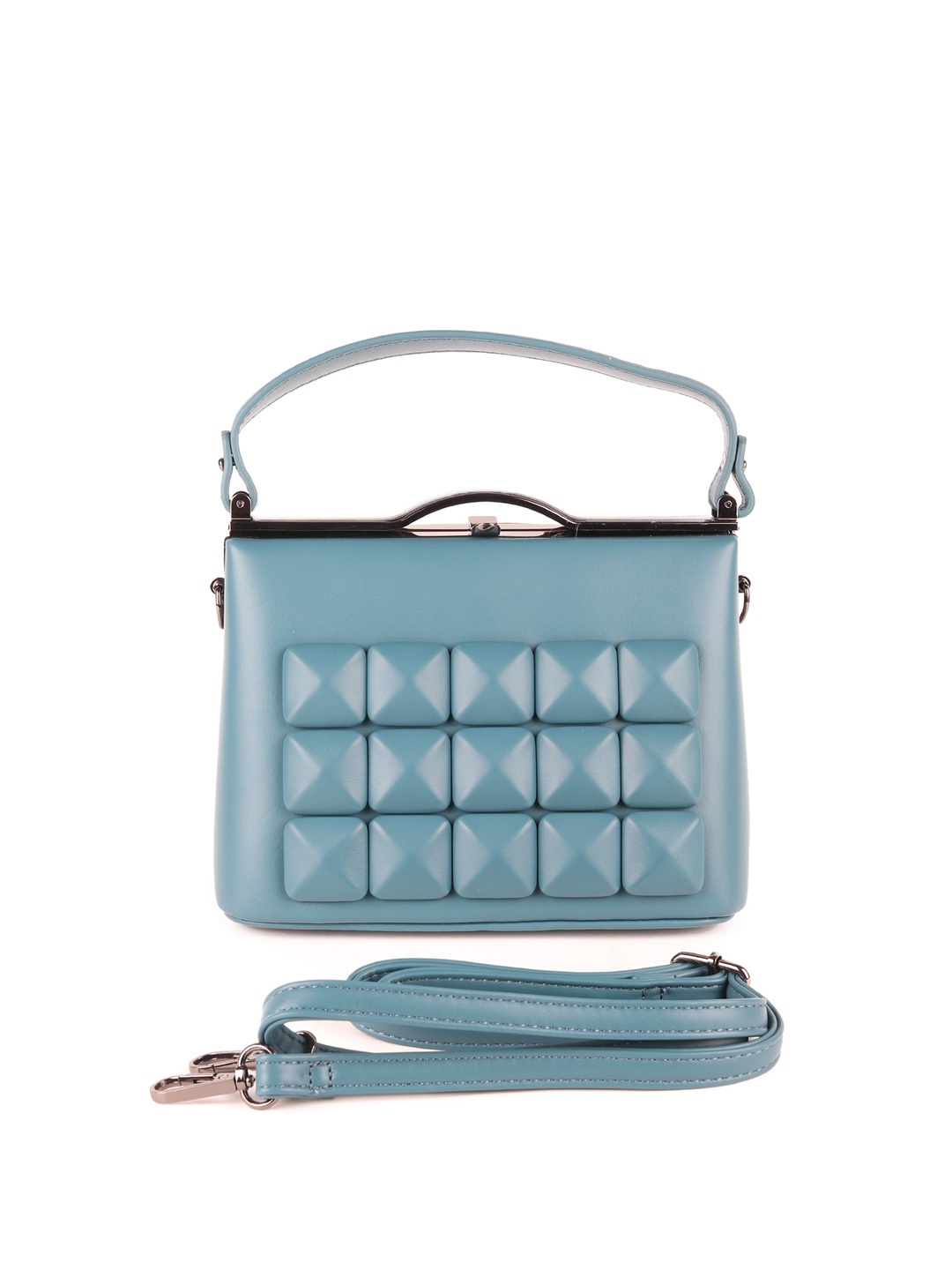 

ODETTE Textured Structured Handheld Bag, Teal