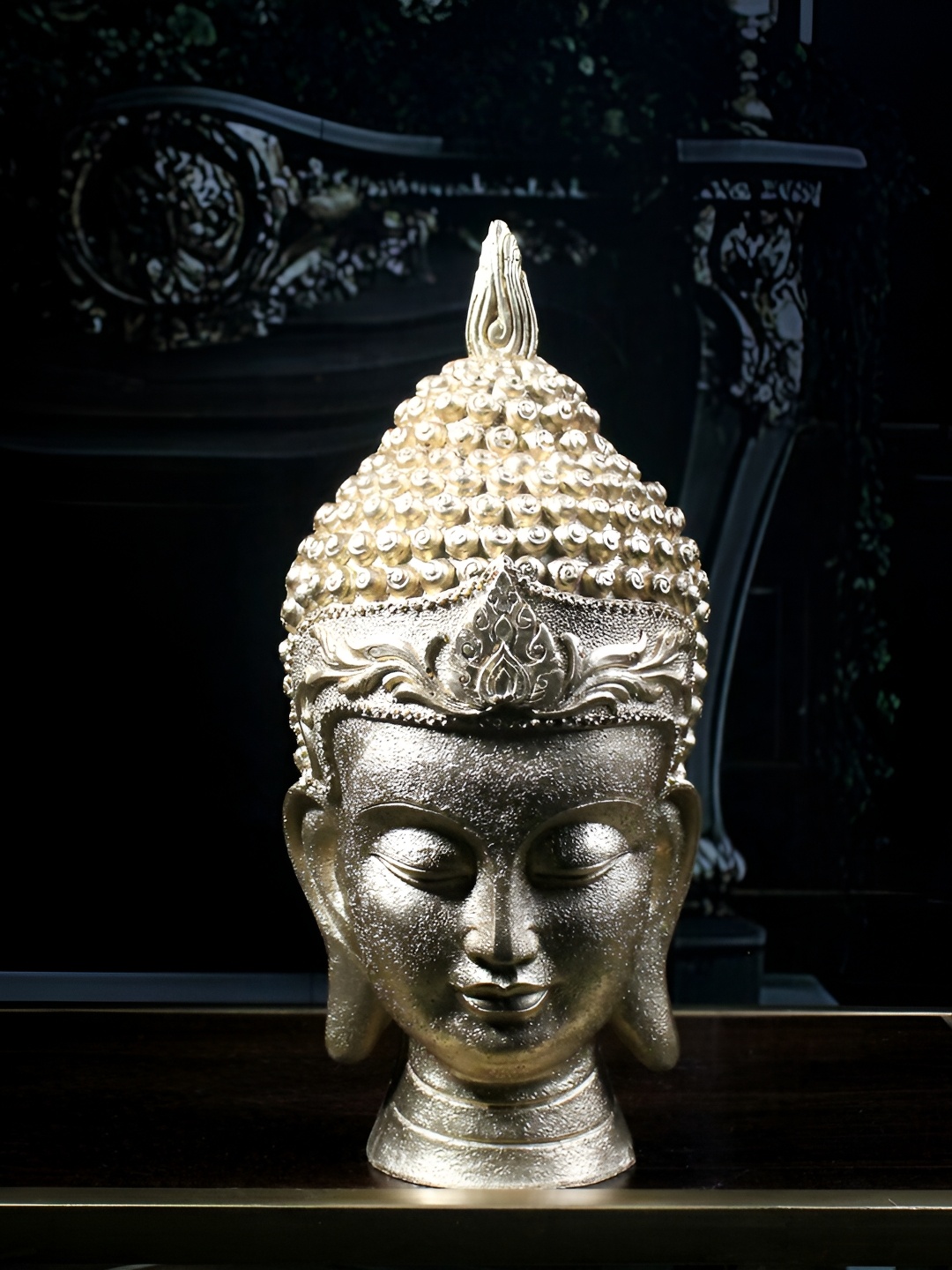 

THE WHITE INK DECOR Beige Buddha Figurine Showpiece