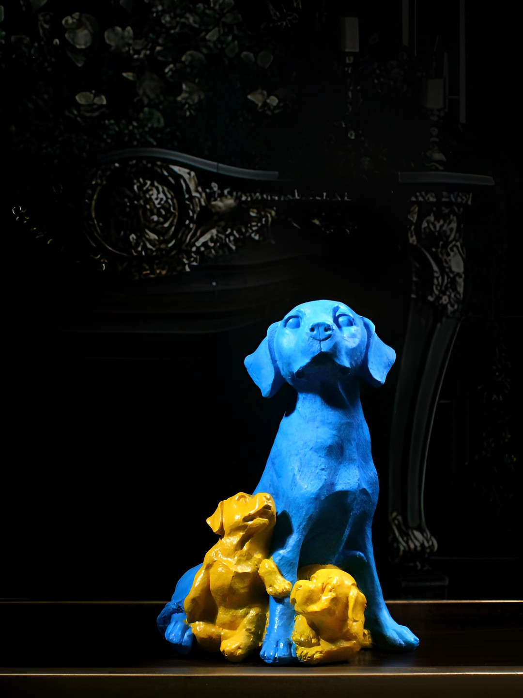 

THE WHITE INK DECOR Blue Small Figurine Showpiece