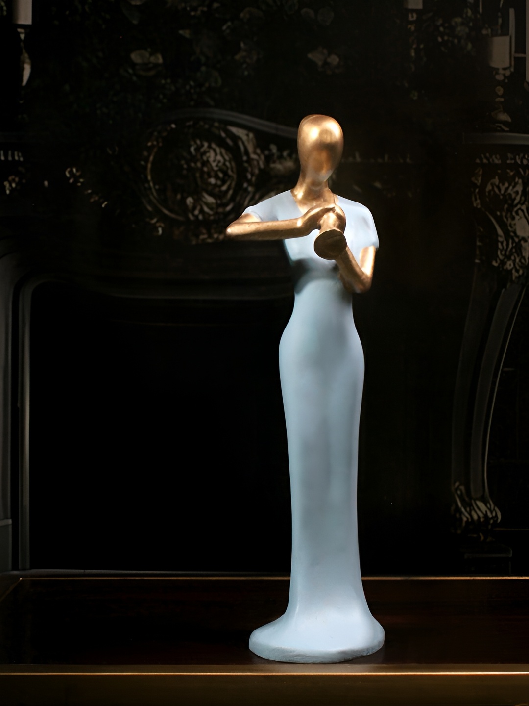 

THE WHITE INK DECOR Blue Figurine Showpiece