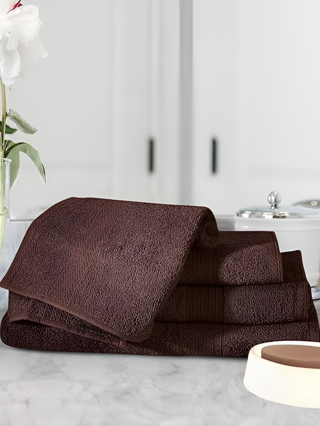 

Signature Coffee Brown 4 Pieces Cotton 400 GSM Towel Set