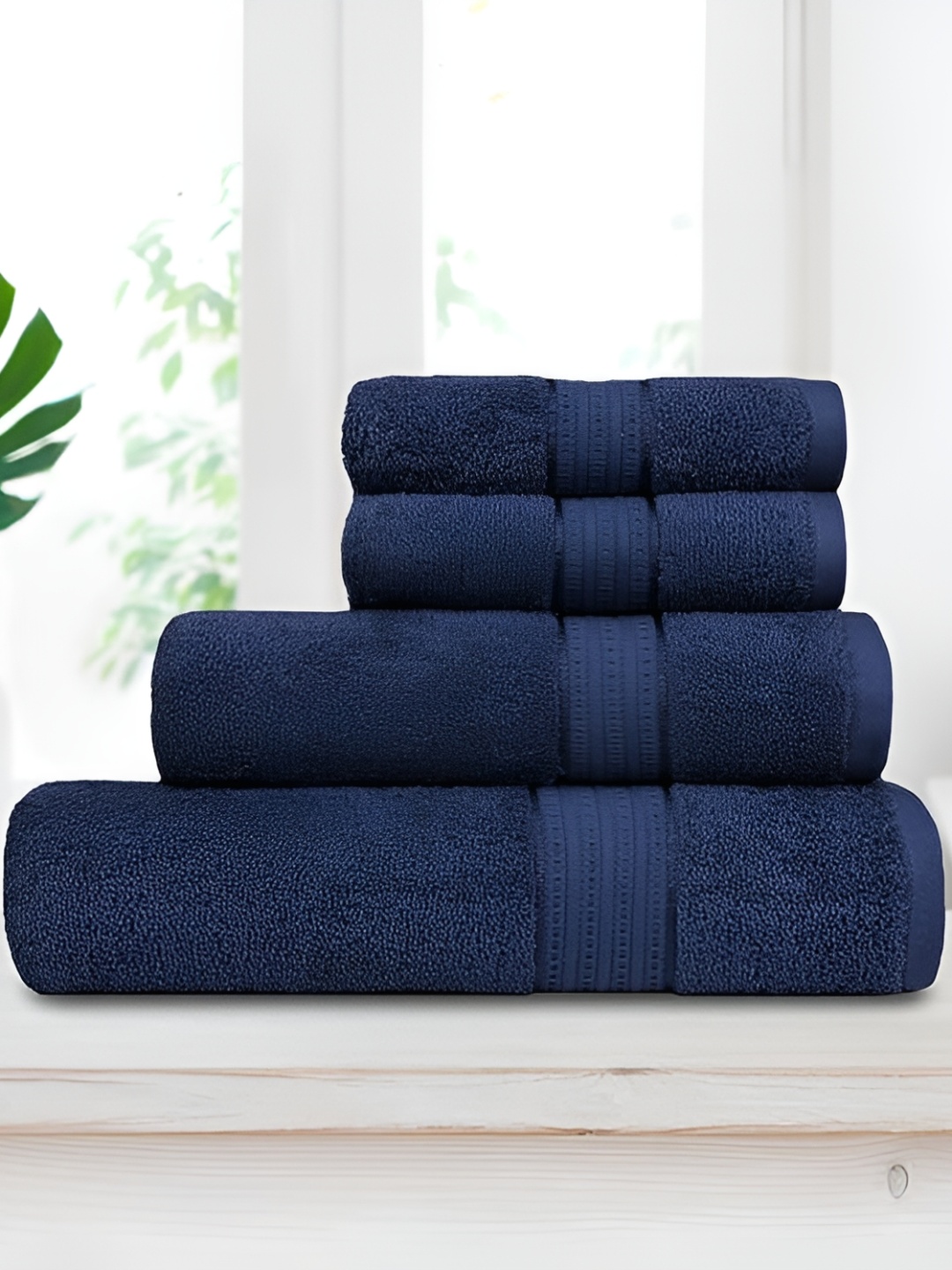 

Signature Blue 4 Piece Cotton 400 GSM Towel Set