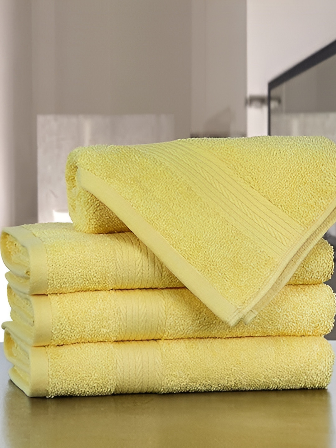 

Signature Yellow 4 Pieces Cotton 400 GSM Towel Set