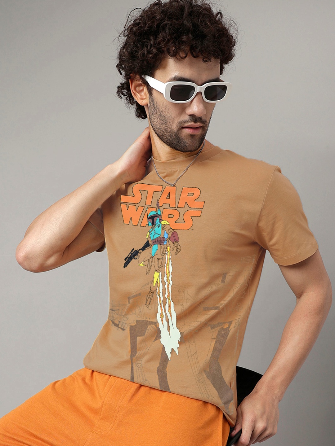 

Free Authority Star Wars Printed Pure Cotton T-Shirt, Beige