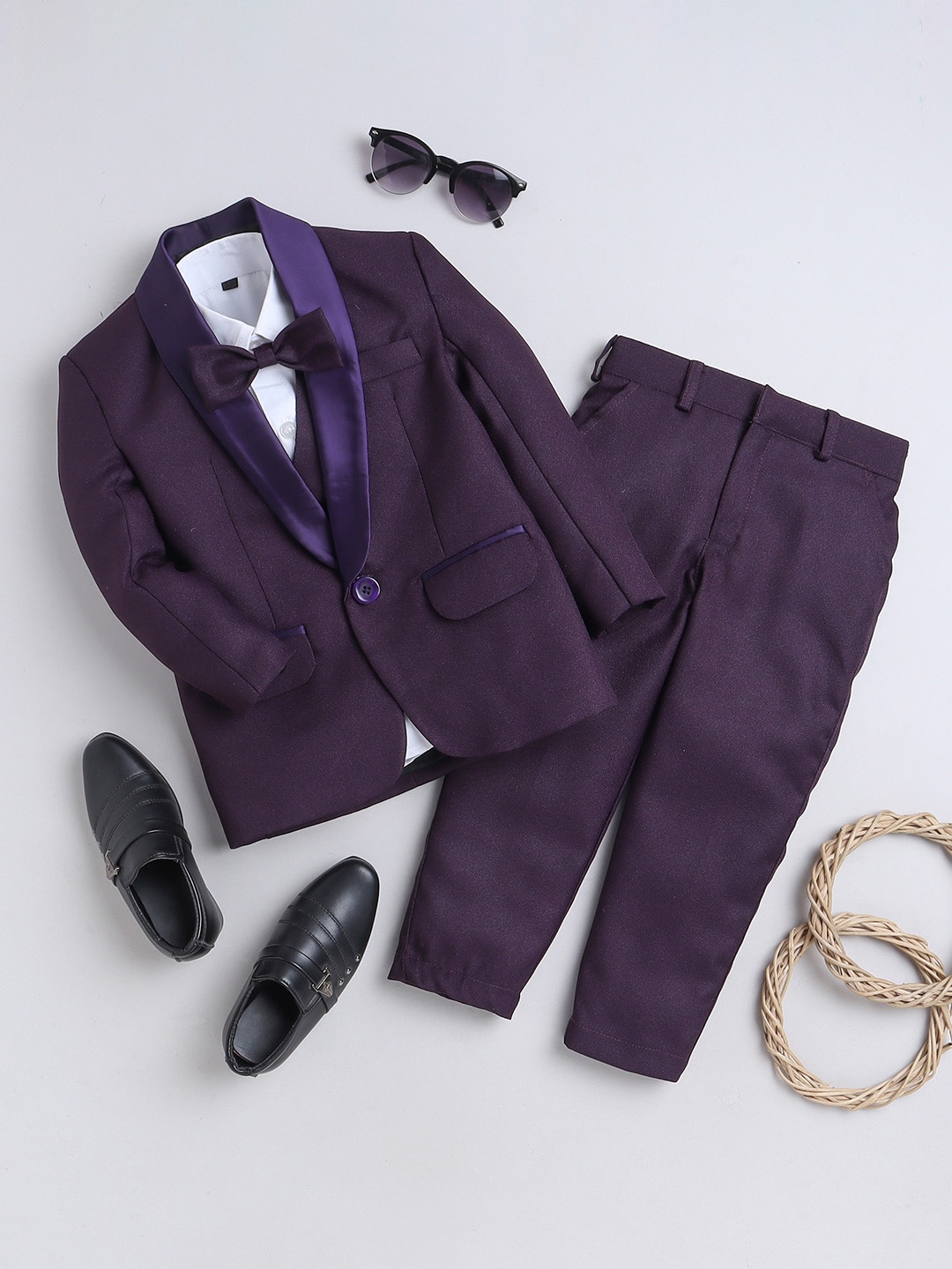 

Jeetethnics Infant Boys 4 Piece Party Suits, Burgundy