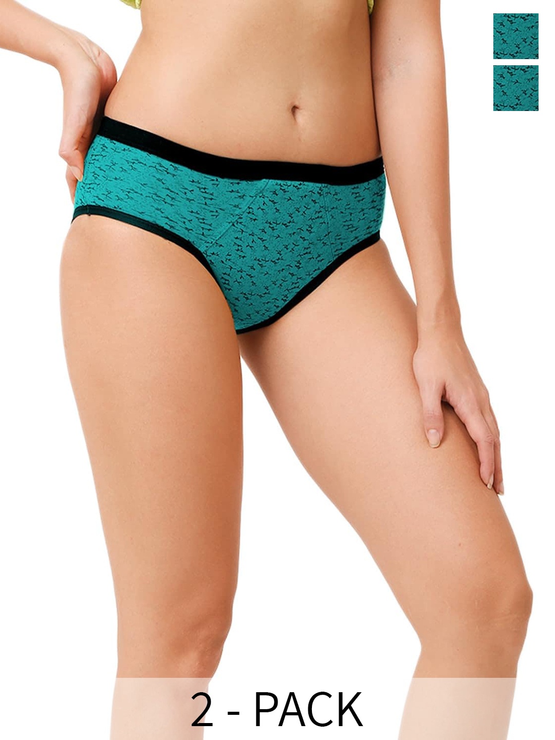 

CareDone Pack of 2 Printed Reusable Period Briefs, Blue