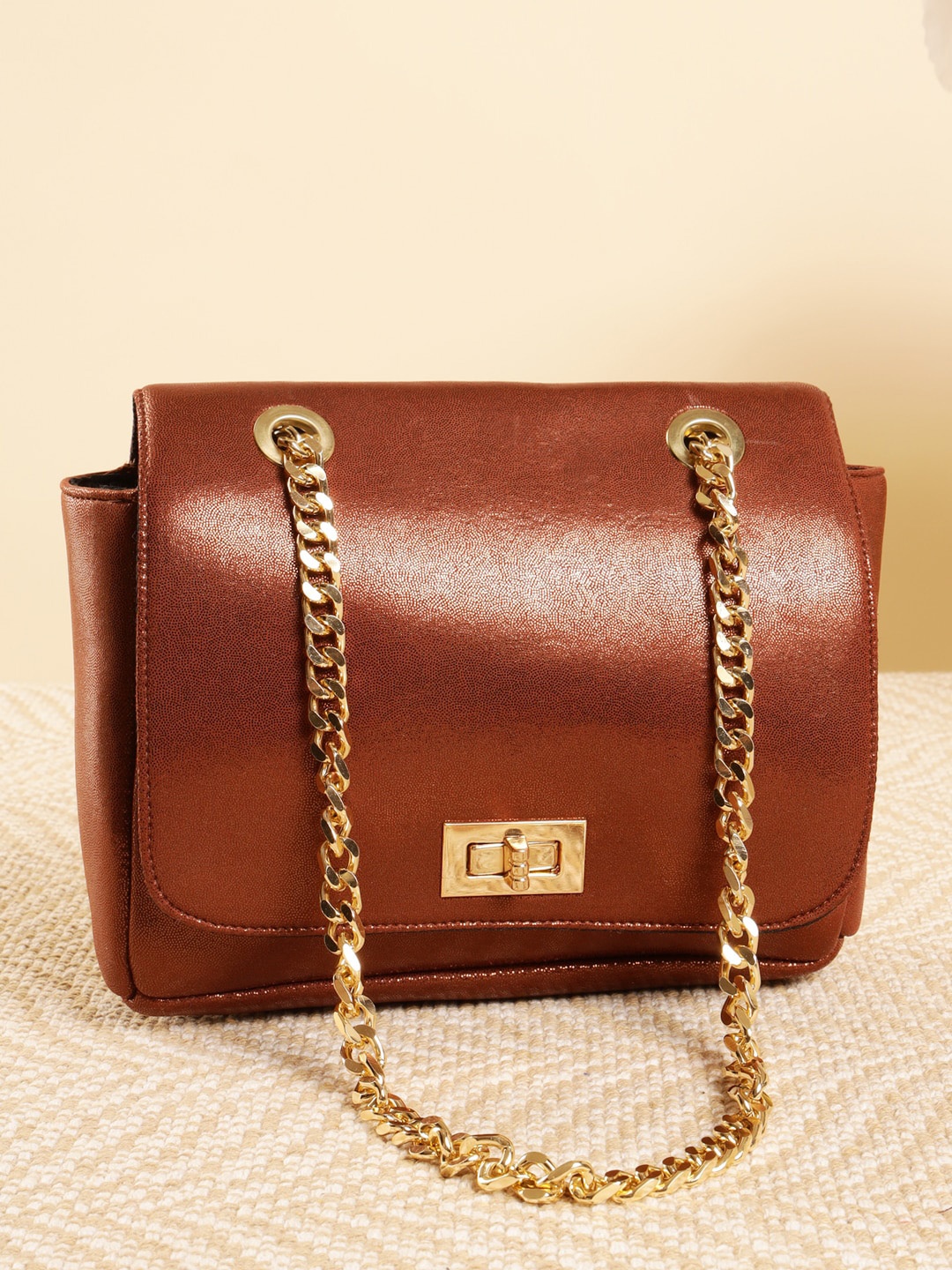 

DEEBACO Structured Sling Bag, Brown