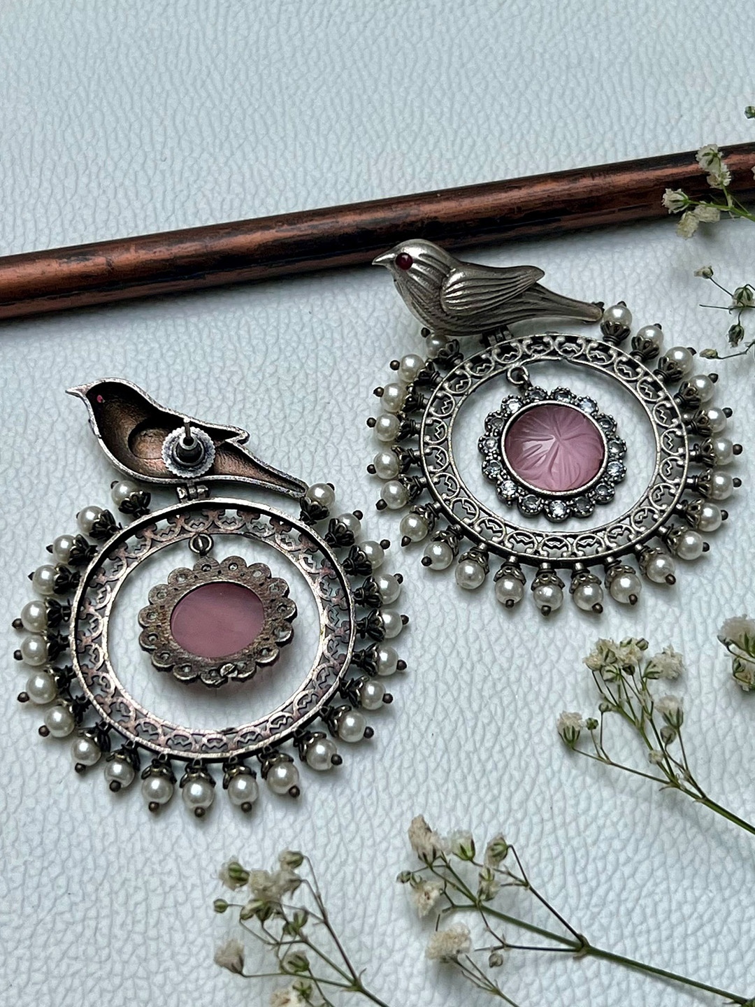 

Prettilicious Silver Plated Contemporary Studs Earrings, Pink