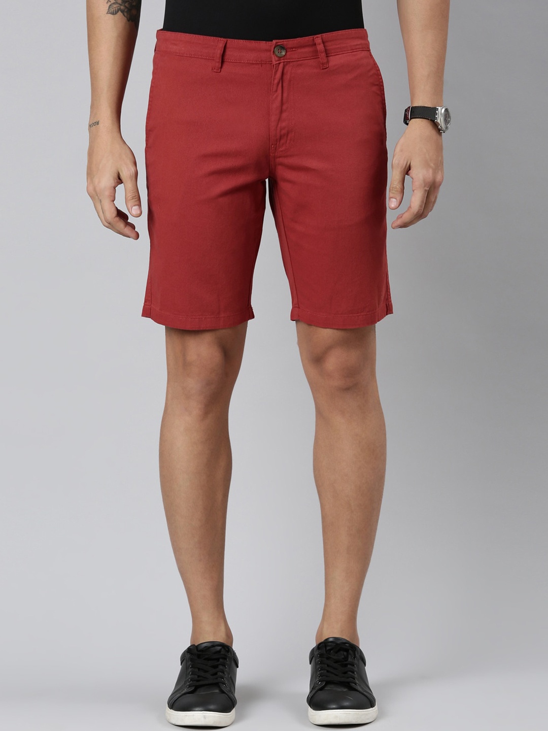 

Chennis Men Slim Fit Cotton Chino Shorts, Maroon