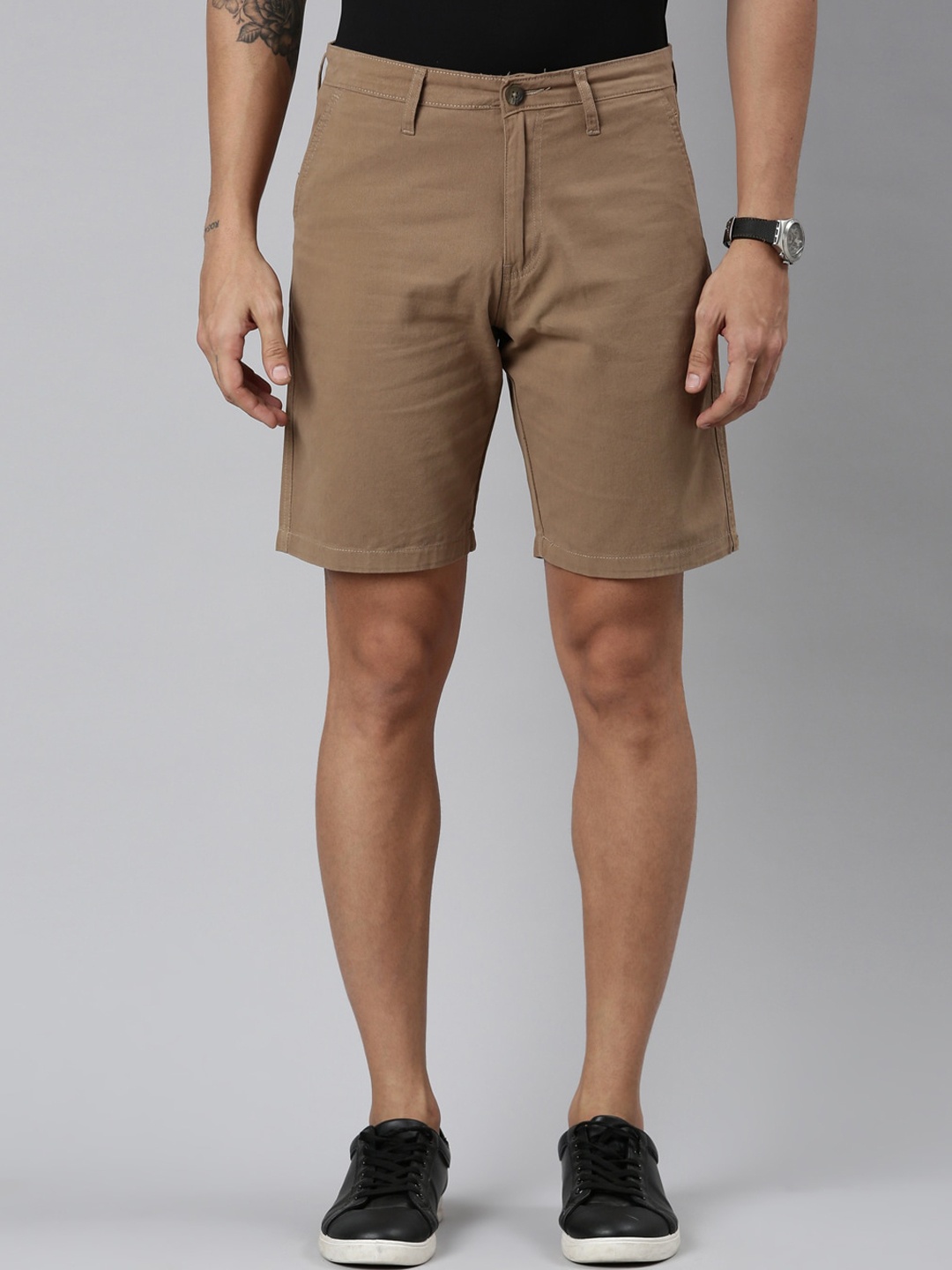 

Chennis Men Slim Fit Cotton Chino Shorts, Khaki