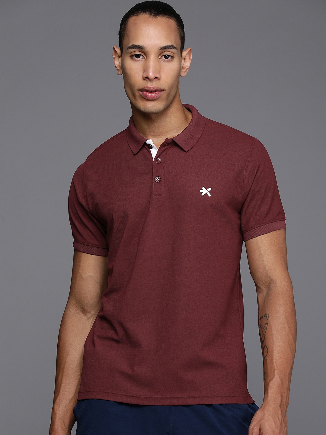 

HRX by Hrithik Roshan Men Polo Collar T-shirt, Maroon