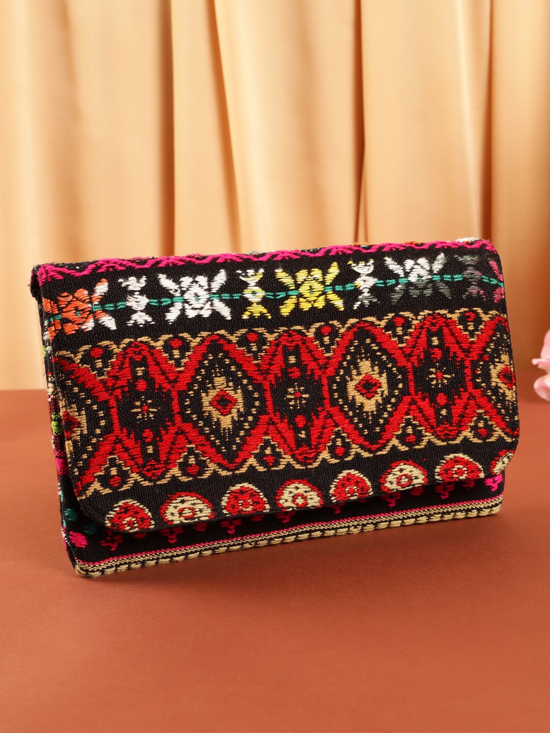 

DEEBACO Embroidered Purse Clutch, Black