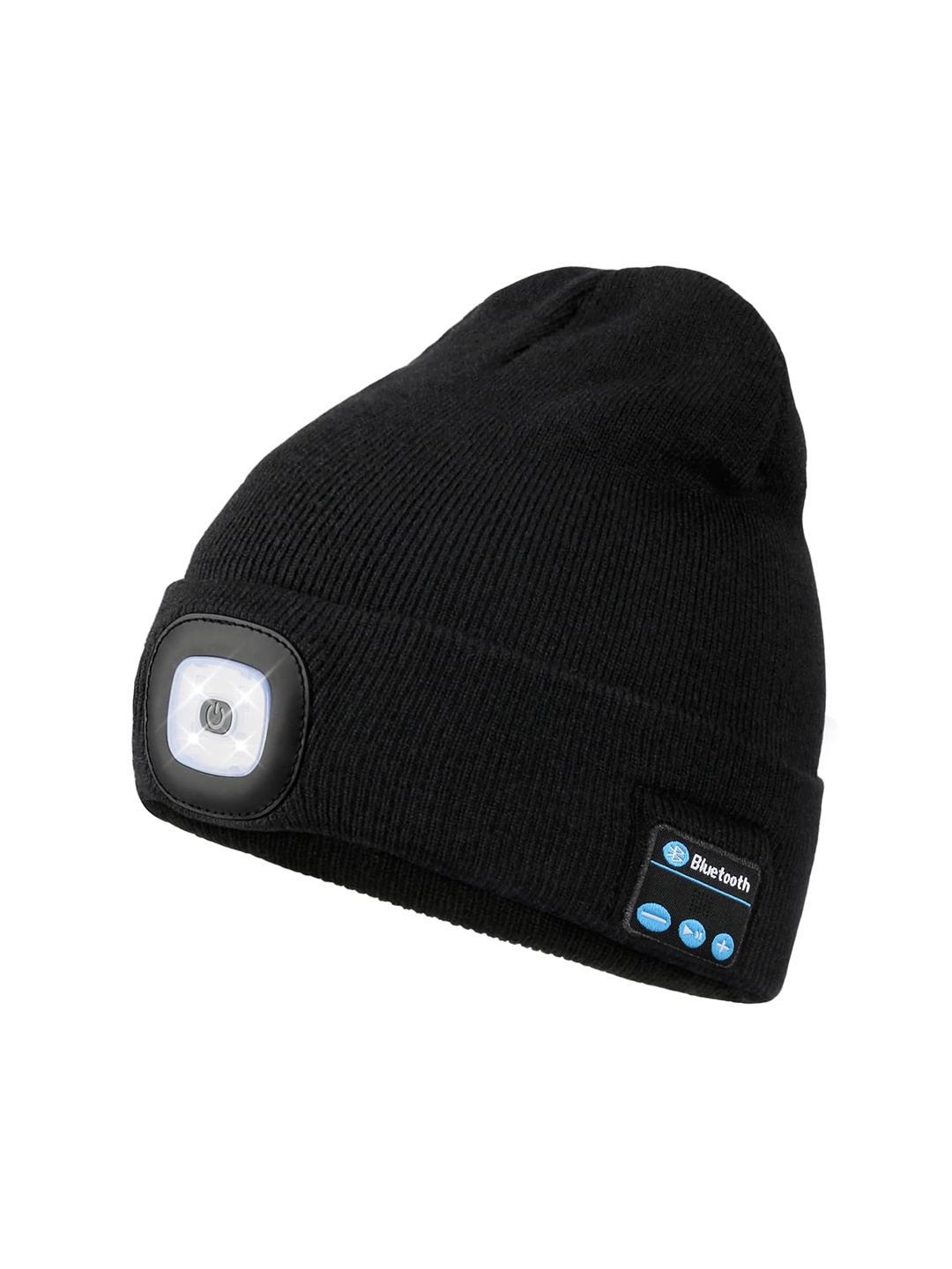 

FabSeasons Unisex Beanie with Rechargeable LED Lights & Wireless Bluetooth Headphones, Black