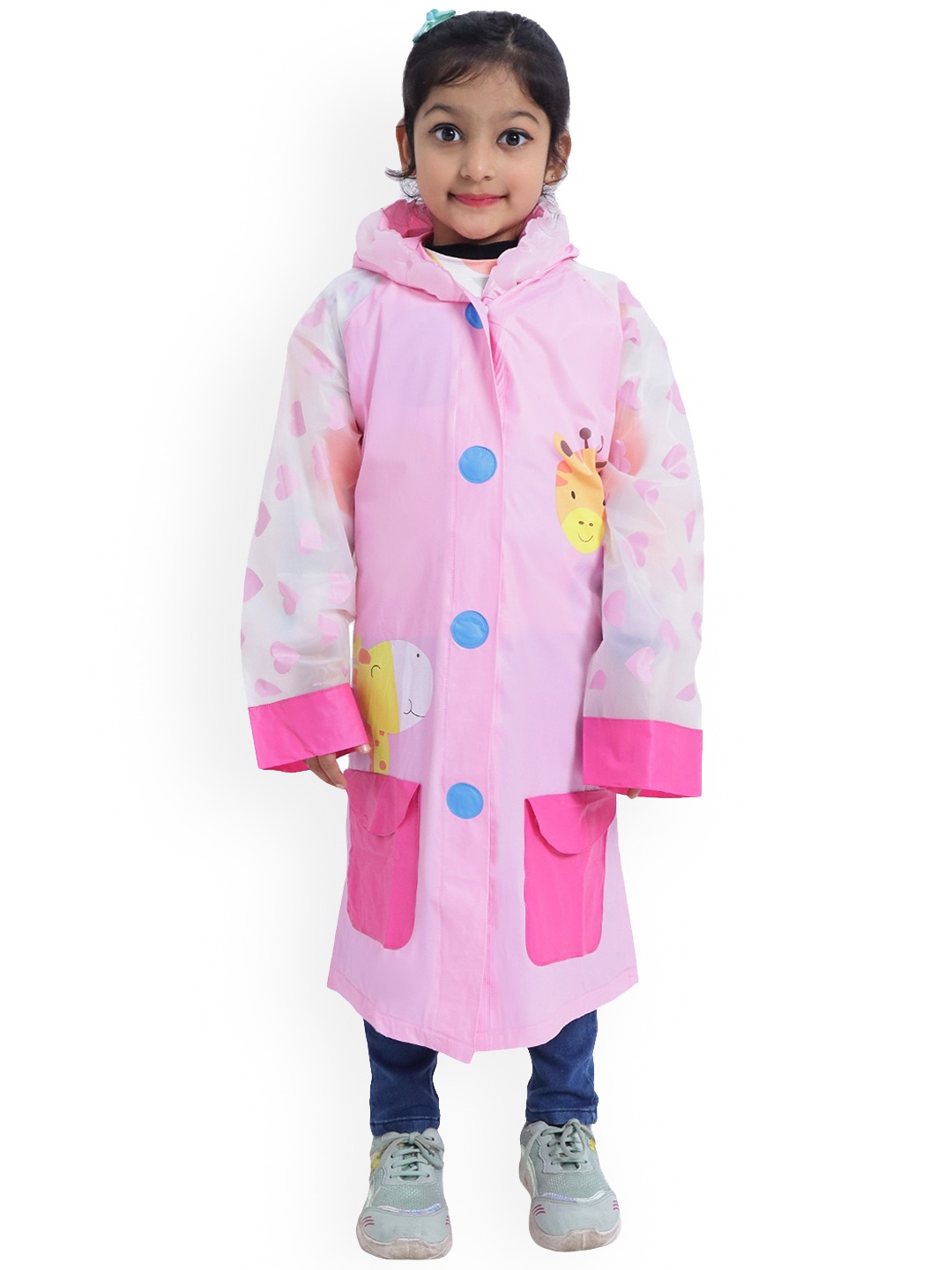 

Zacharias Girls Waterproof Long Raincoat, Pink