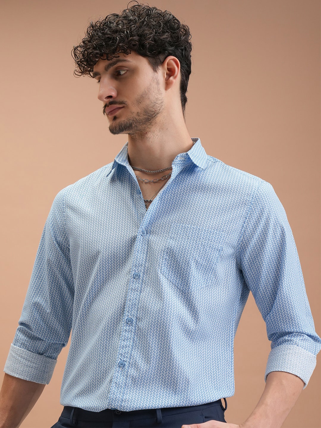 

Highlander Men Sky All Over Printed Shirt, Blue
