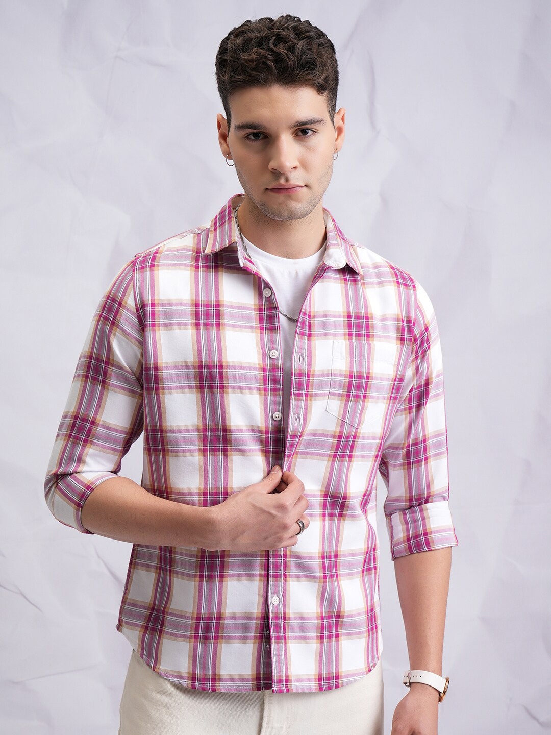 

Highlander Men All Over Printed Shirt, White