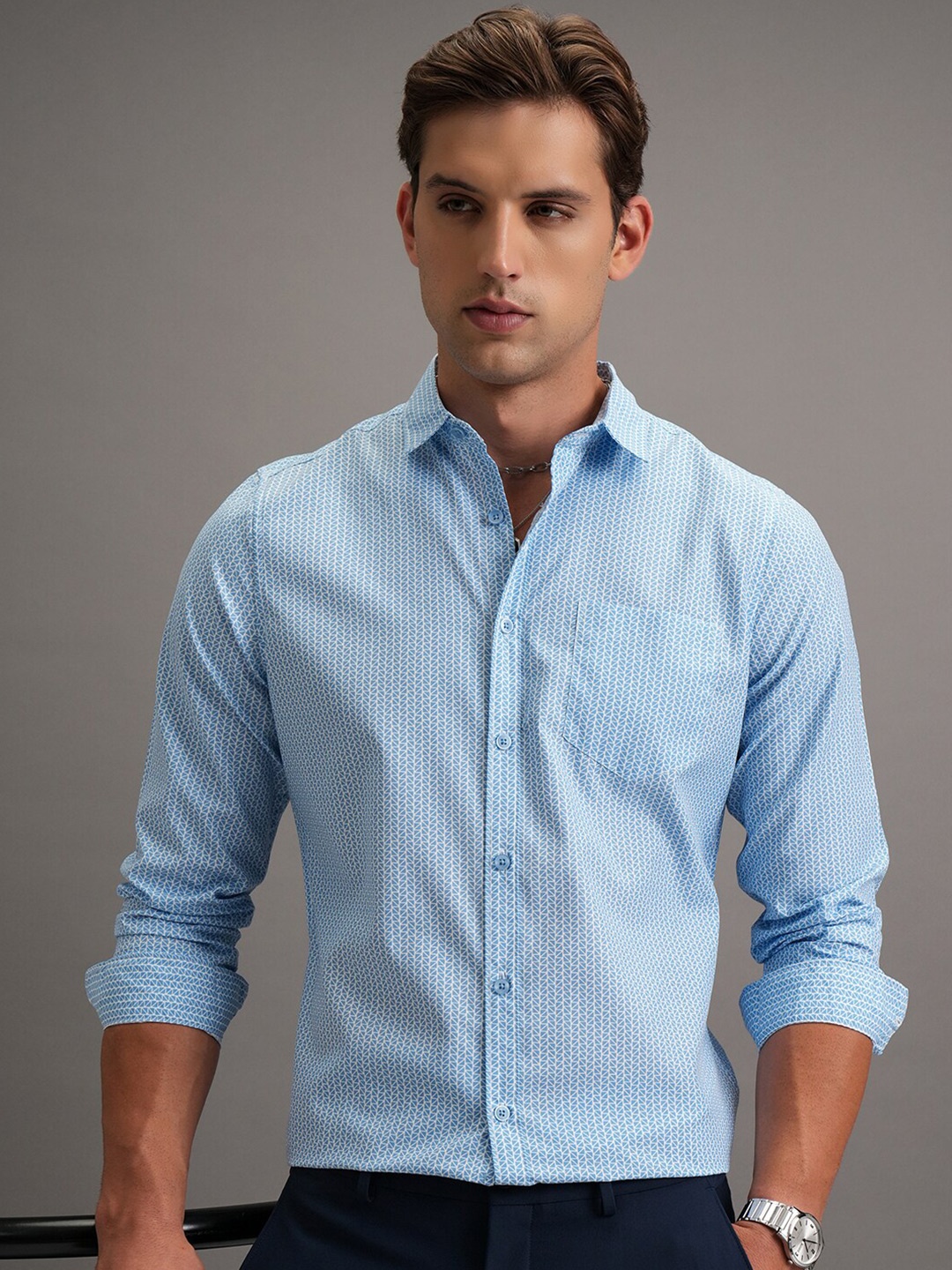 

Highlander Men Sky All Over Printed Shirt, Blue