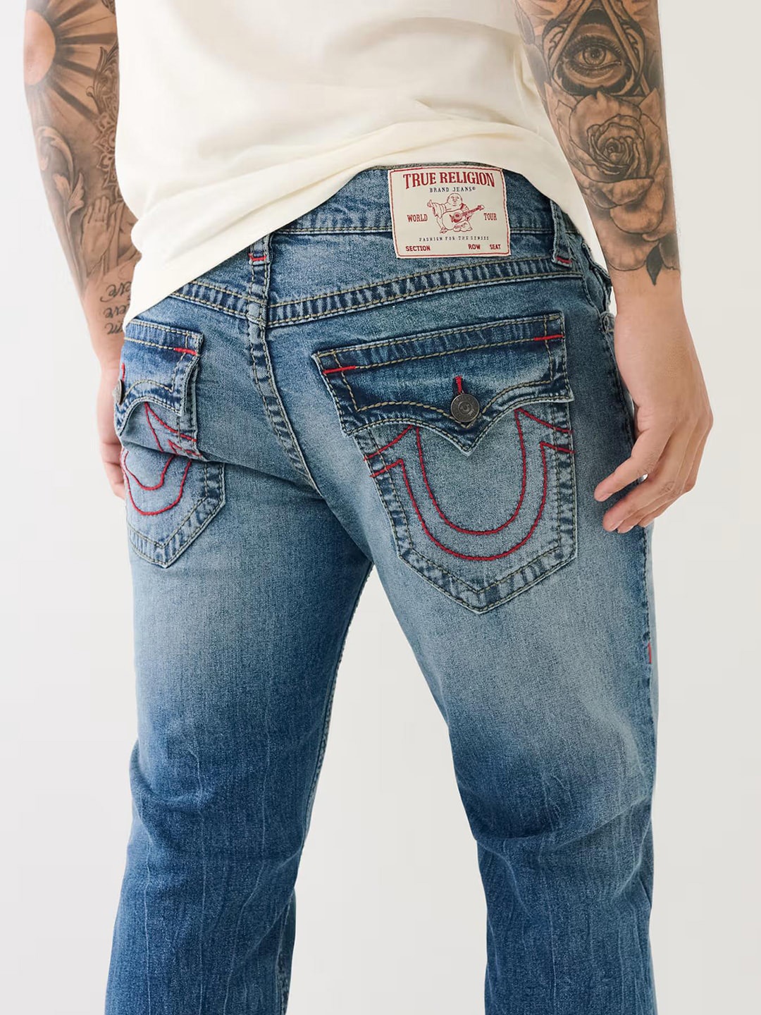 

True Religion Big T Ricky Straight Fit Blue Mid-Rise Solid Jeans