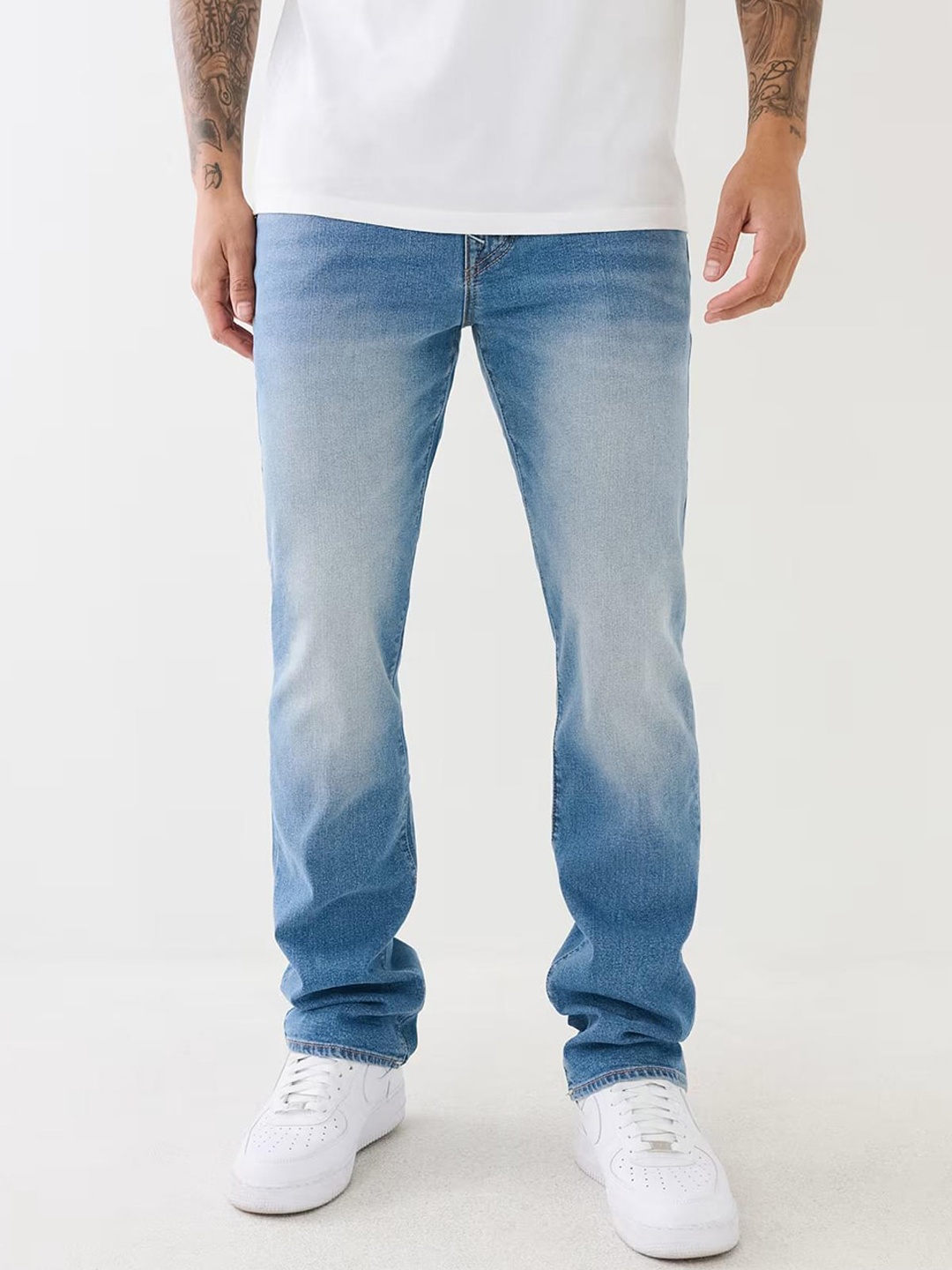 

True Religion Men SN Ricky Straight Fit Mid-Rise Solid Jeans, Blue