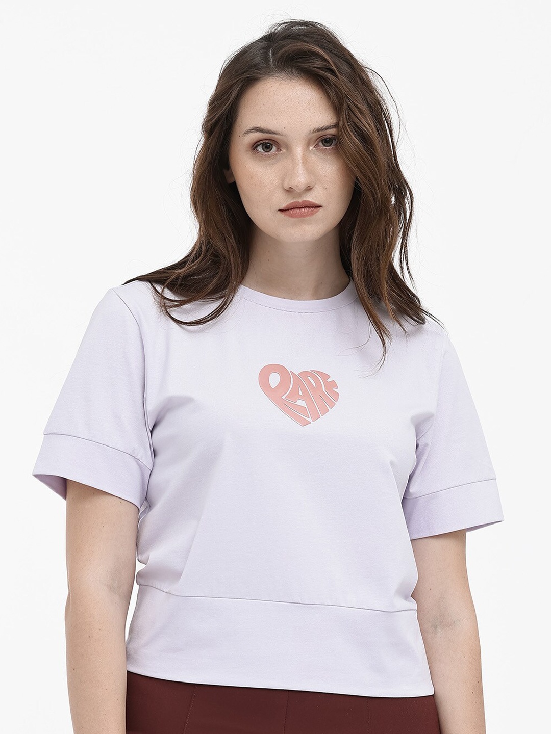 

RAREISM Graphic Printed Cotton T-shirt, Purple