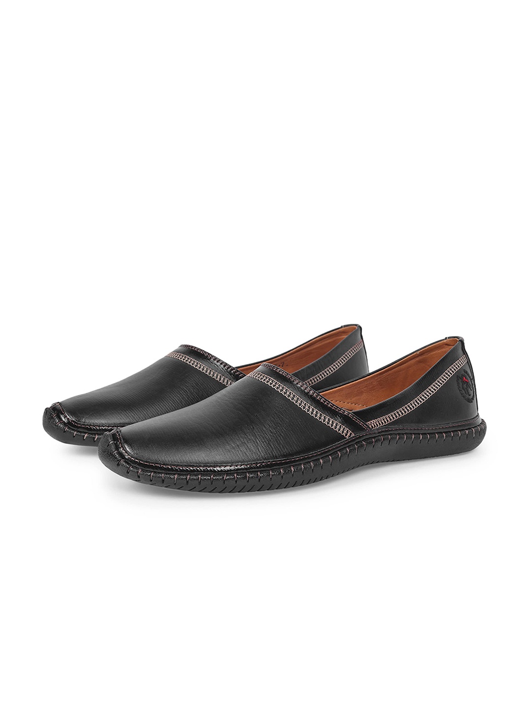 

Big Boon Men Textured Lightweight Mojaris, Black