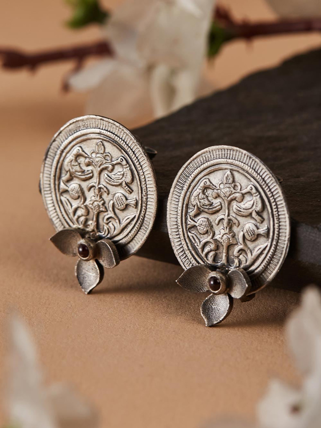

Fabindia Silver Contemporary Studs Earrings