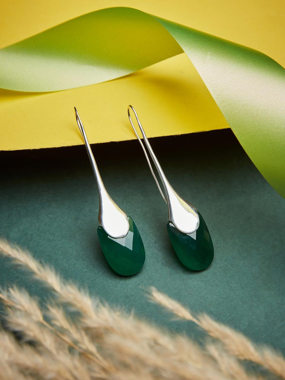 

Fabindia Teardrop Shaped Drop Earrings, Silver