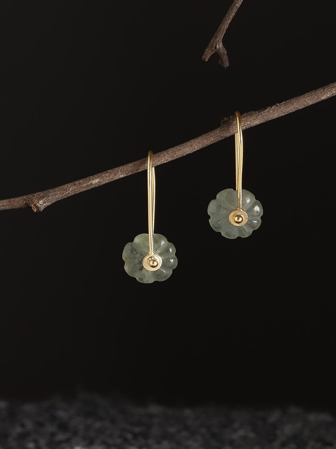 

Fabindia Gold-Plated Silver Floral Drop Earrings