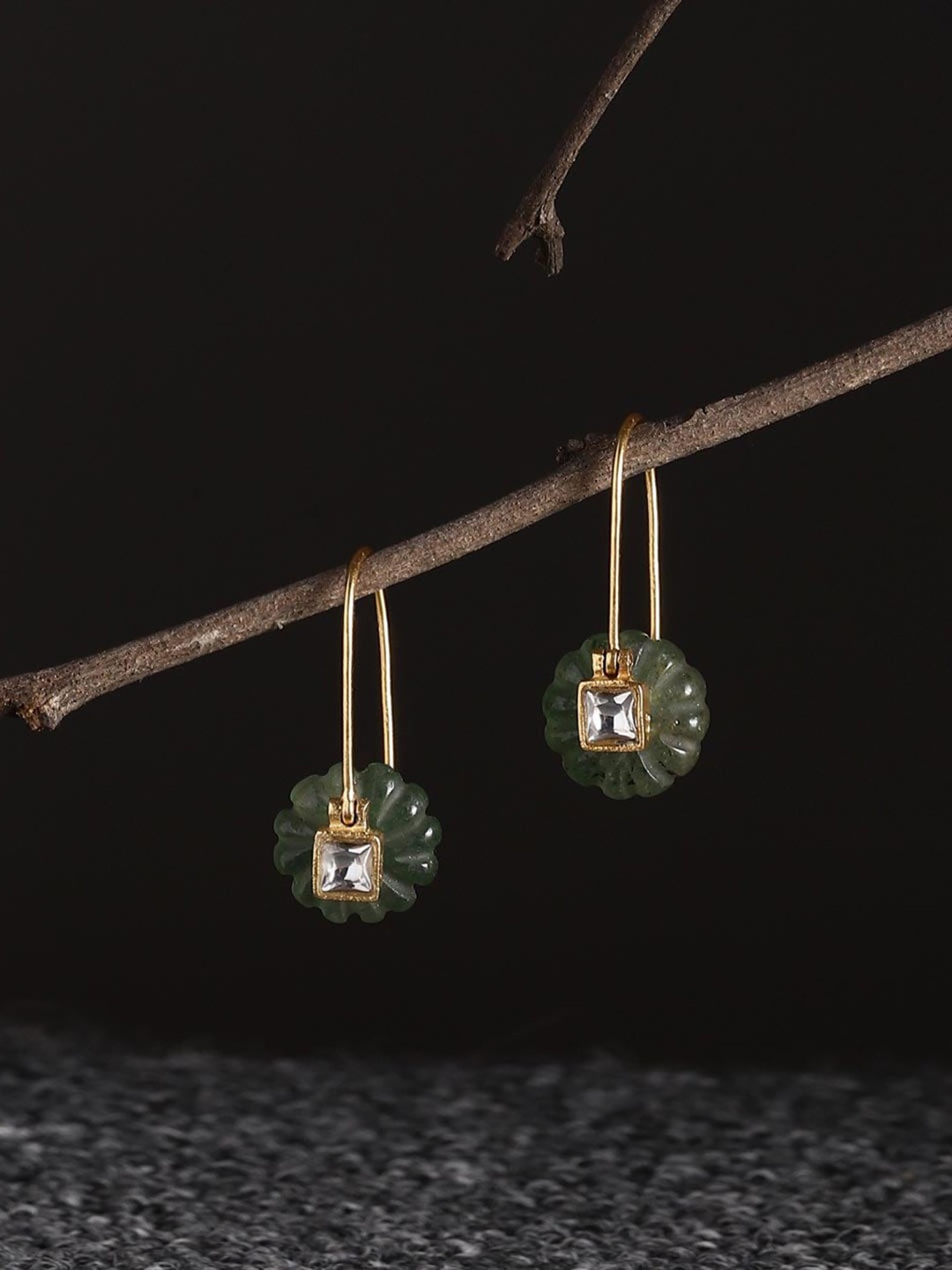 

Fabindia Gold-Plated Silver Floral Drop Earrings