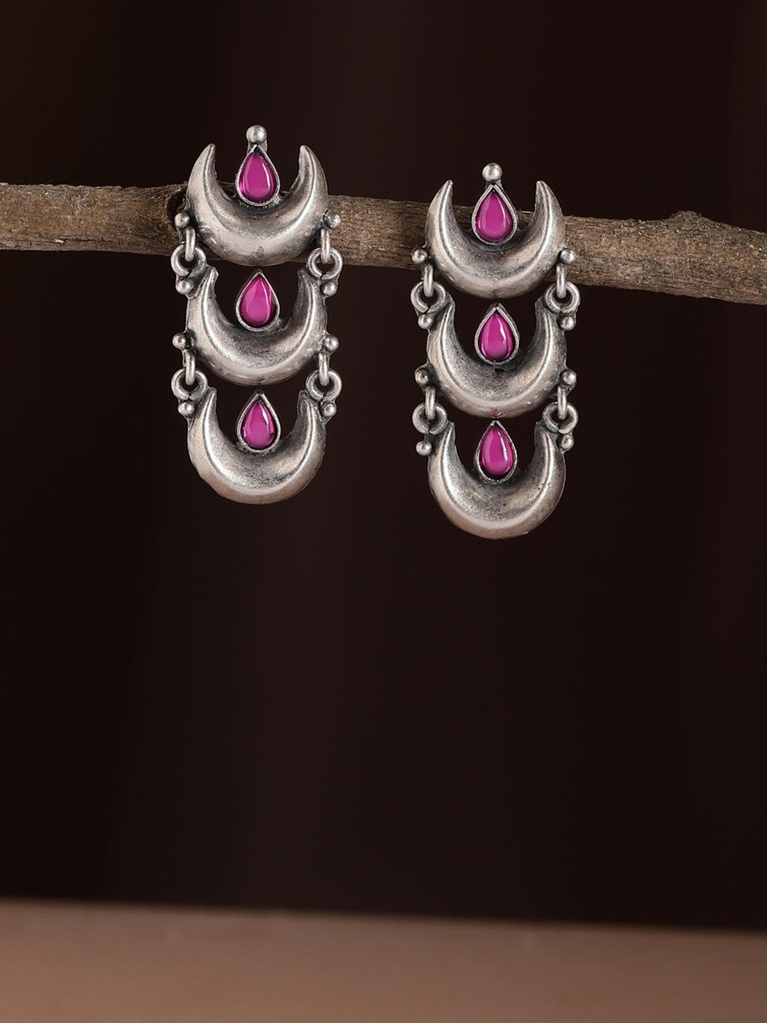 

Fabindia Silver-Plated Contemporary Drop Earrings