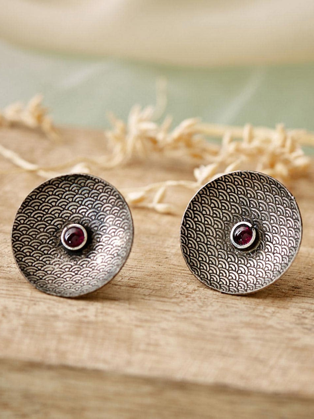 

Fabindia Circular Silver Studs Earrings