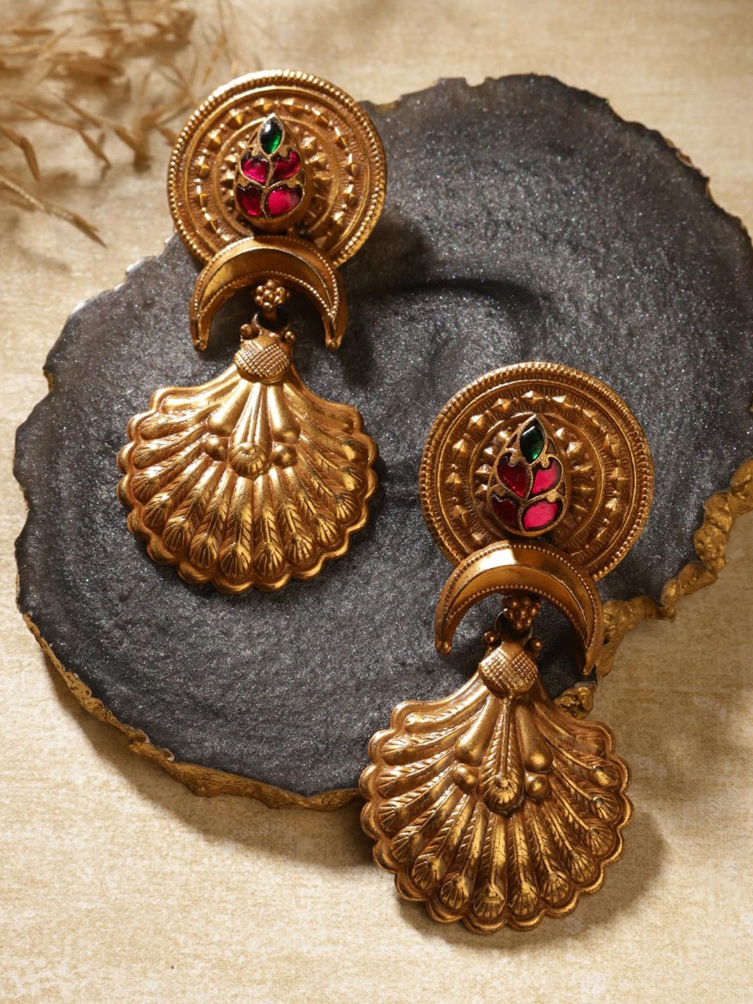 

Fabindia 92.5 Sterling Silver Contemporary Drop Earrings, Gold