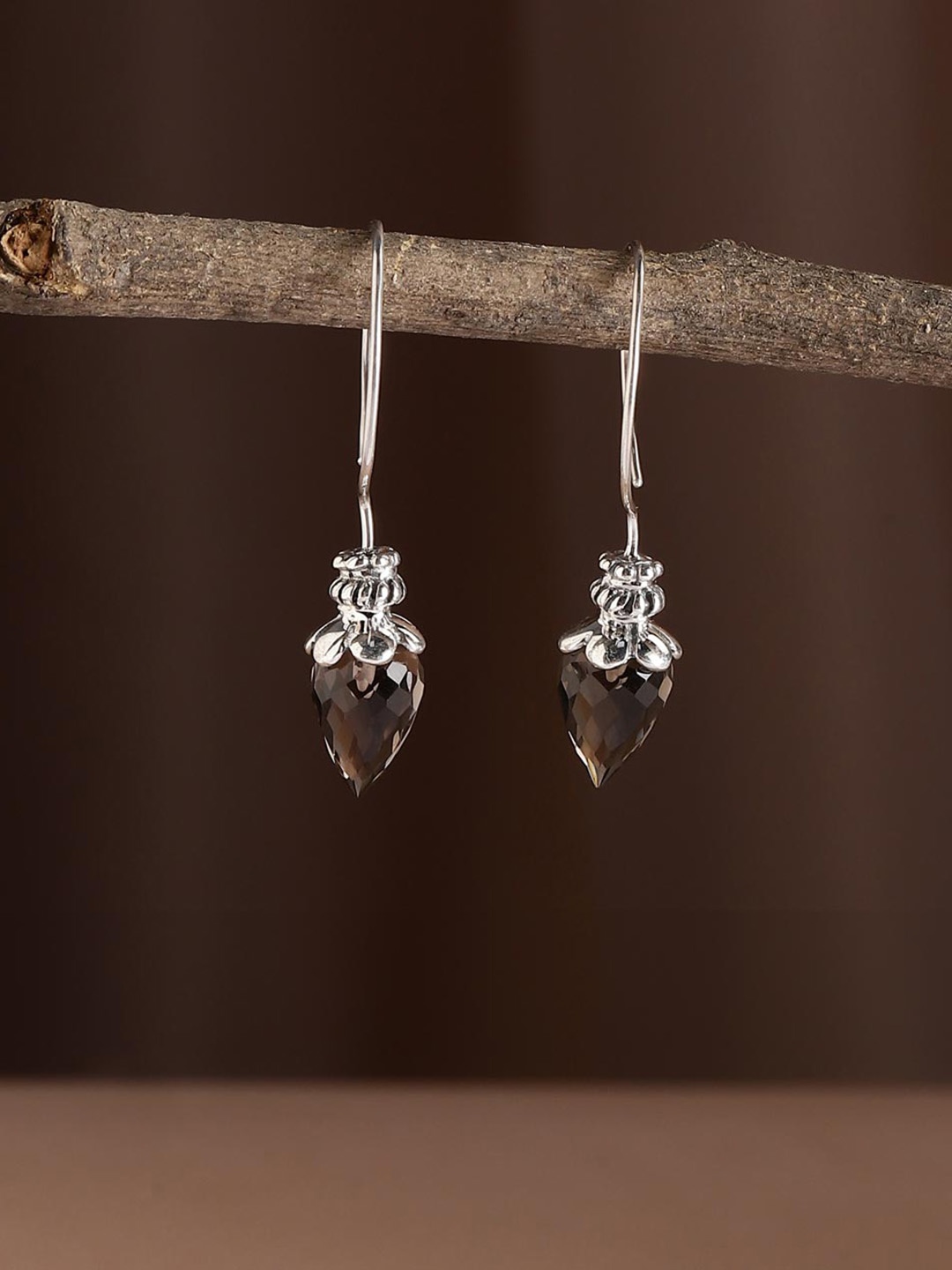 

Fabindia Silver Teardrop Shaped Drop Earrings